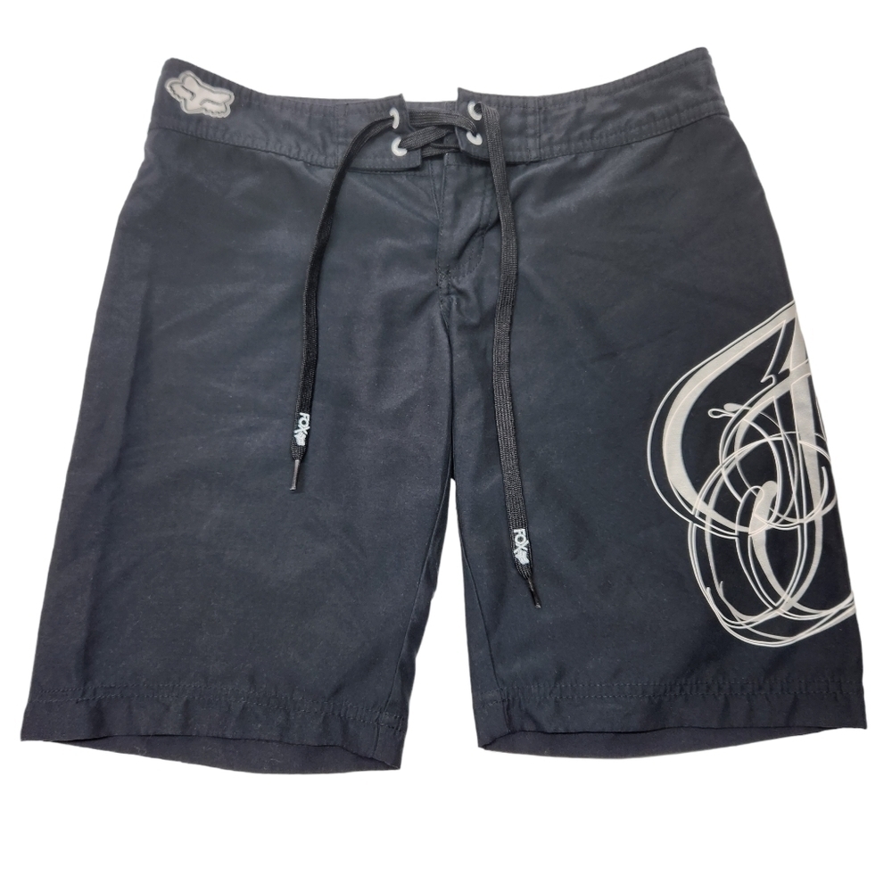 Fox Board Shorts Black White Swim Trunks, Size 3